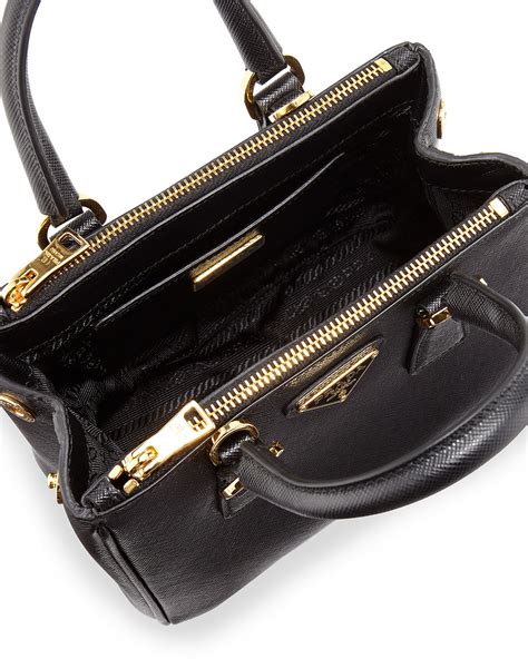 prada saffiano mini galleria crossbody bag black nero|Prada mini saffiano price.